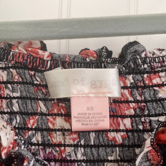 BAND OF GYPSIES floral smocked bodice ruffled sleeve mini dress with pockets XS - Picture 5 of 12